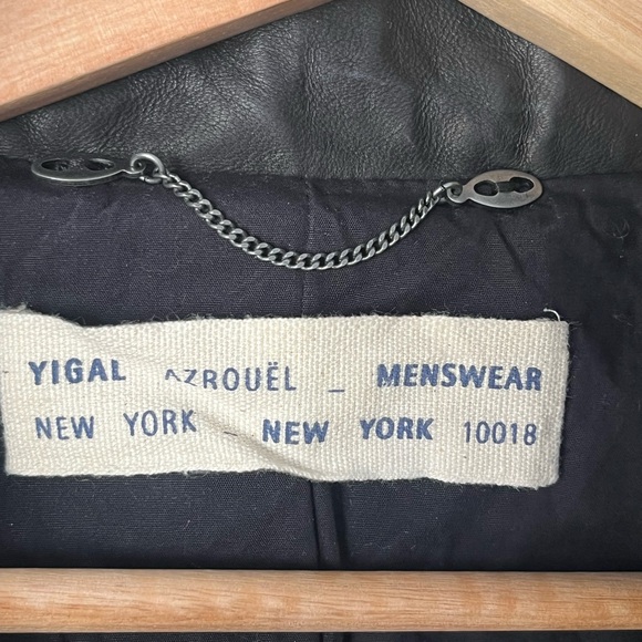 Yigal Azrouel Hooded Motorcycle Black Leather Jacket lambs leather large - Picture 5 of 16